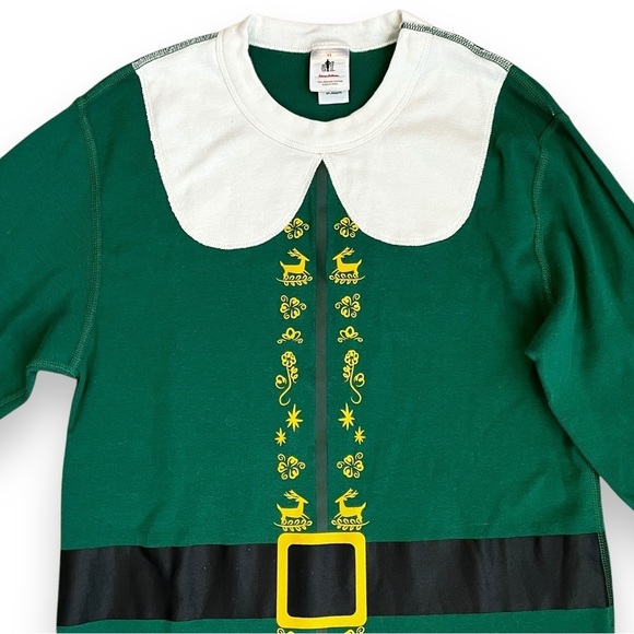 Hanna Andersson Elf Pajama TOP ONLY Christmas Green Organic Cotton Womens XS - Picture 3 of 4